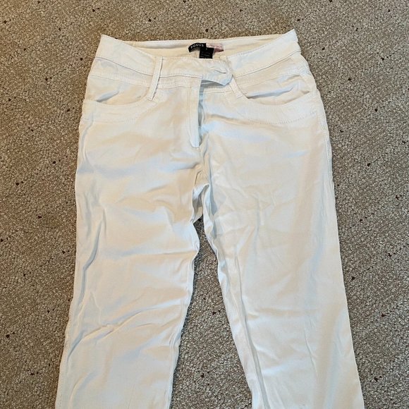 Focus Life Style Womens Straight Leg Stretch Denim Jeans White Size 6 - Picture 1 of 4